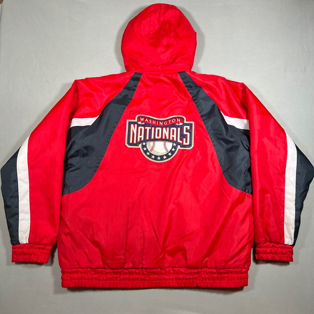 Vintage Washington Nationals MLB G-III Carl Banks Hooded Windbreaker Jacket L